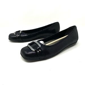 Trotters Sizzle Ballet Flats Black Patent Suede